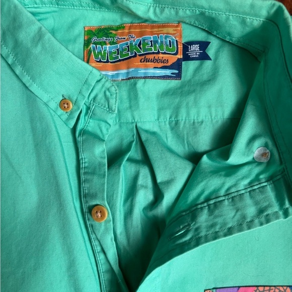 Chubbies The Nutter Button Down Short sleeve Cotton Palm Tree Size Large - Picture 7 of 10